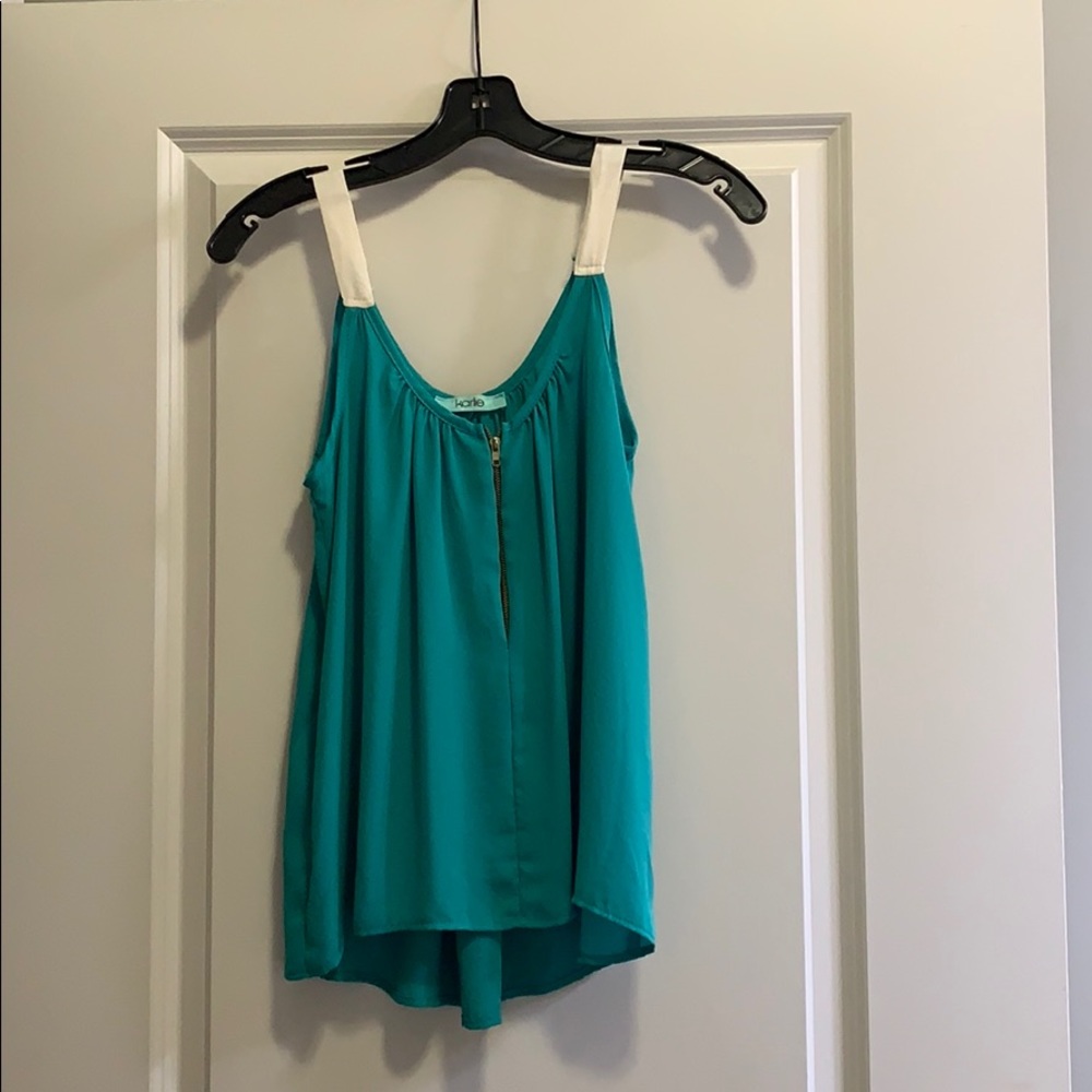Karlie teal tank with zipper